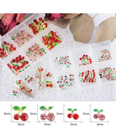 60 Pcs 3D Cherry Nail Charms | Luxury Cherry Design Crystal Nail Studs | Nail Gems for Women DIY Nail Art - Buy Online on GoSupps.com