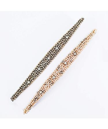 Inspirelle Handmade Imitation Pearl Beaded Elastic Headband - Pack of 5 | Fashionable Hairbands for Women, Girls - Buy Online on GoSupps.com