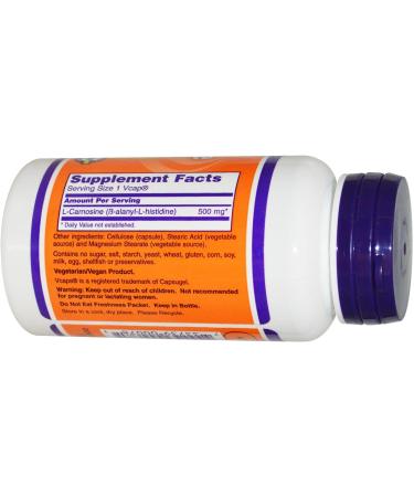 Now Foods L-Carnosine 50 CT - Natural Anti-Aging Supplement - Buy Online on GoSupps.com