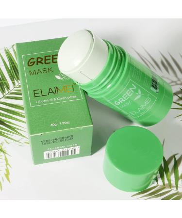 Green Tea Mask Stick Green Mask Stick Purifying Clay Stick Deep Cleansing Mask Oil Control Blackhead Removal For All Skin Types Women Men (2 Pack) - Buy Online on GoSupps.com