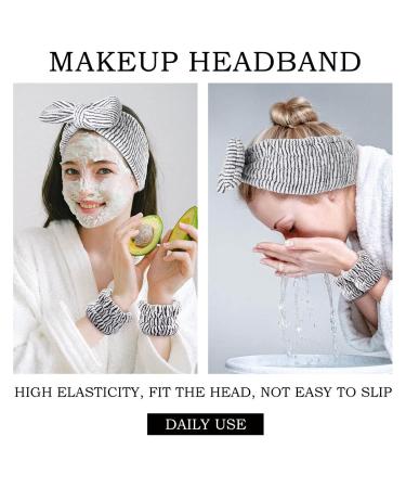 Spa Headbands with Matching Wristbands - Microfiber Bow Hairbands for Face Washing and Makeup Application - Buy Online on GoSupps.com