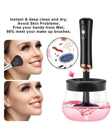 JZLUCKY Makeup Brush Cleaner - Electric Automatic Fast Drying Machine for Cosmetic Brushes (Black) - Buy Online on GoSupps.com