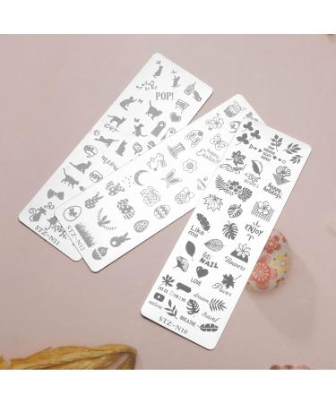 13-Piece Nail Art Punching Panels & Scrapers - Flower & Animal Patterns for Professional DIY Manicure | International Shipping - Buy Online on GoSupps.com