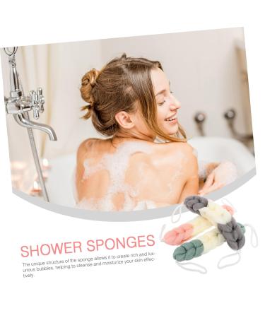 3pcs Bathing Loofah Scrubber Set - Shower Supplies for Women | Polyester Cotton Back Rub & Clean | International Shipping Available - Buy Online on GoSupps.com
