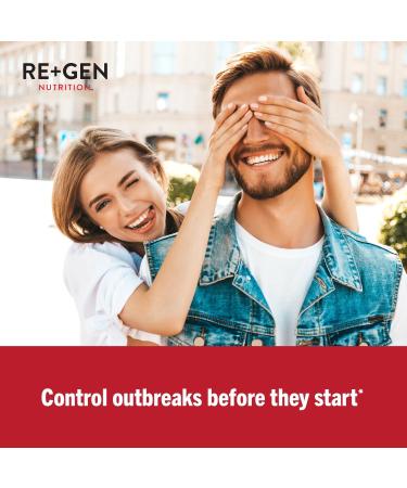 Re+Gen HERPRESCUE Cold Sore Support Supplement - Natural Capsules with Zinc Vitamin C & L-Lysine for Immune Health - 120 Capsules - International Shipping Available - Buy Online on GoSupps.com