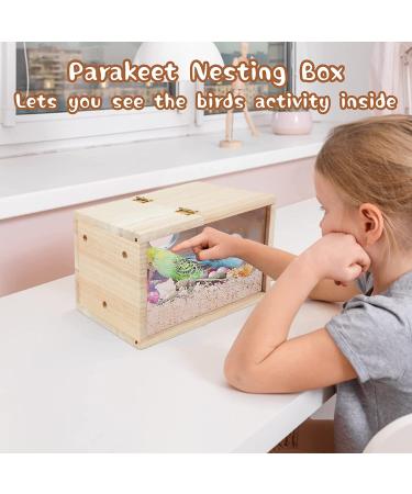 GINDOOR Parakeet Nesting Box - Natural Wood Breeding House for Small Birds - Buy Online on GoSupps.com