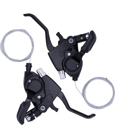 FAIREDEAR 3x7 21 Speed Bicycle Brake Levers Shifter with Gear Indicator and V Brake Cable for Mountain, Road, MTB, BMX, Fixie Gear Cycling - Buy Online on GoSupps.com