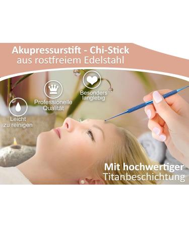 Buy InstrumenteNrw Acupressure Meridian Pen - Stainless Steel Acupuncture & Massage Pen (Titanium Blue) for Effective Relaxation - Buy Online on GoSupps.com