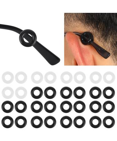 16 Pairs Anti-Slip Silicone Round Glasses Ear Pads - Comfortable Owel Grip for Sunglasses & Reading Glasses (Black & White) - Buy Online on GoSupps.com