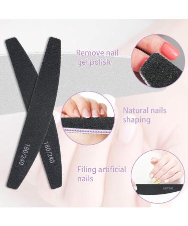 Uraqt 16-Piece Double-Sided Nail File Set 180/240 - Disposable Gel Nail Files in Purple & Black | Perfect Nail Care Tools & Accessories - Buy Online on GoSupps.com