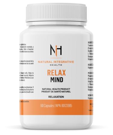 NIH Supplement - Relax Mind - Focus Memory & Cognitive Support Promotes Relaxation & Reduces Stress - Holy Basil Magnesium Taurate L-Theanine Bacopa Monnieri - Non-GMO Gluten-Free - 60 Capsules