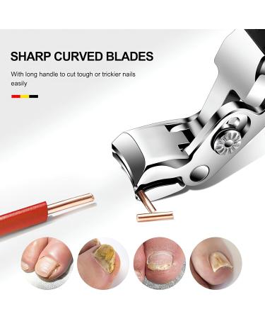 Marycarrie Angled Head Nail Clippers with Catcher for Men & Women - Professional Acrylic Toe Nail Clippers for Thick Toenails Heavy Duty Nail Cutter Ergonomic Design & Anti-Splash for Seniors - Buy Online on GoSupps.com