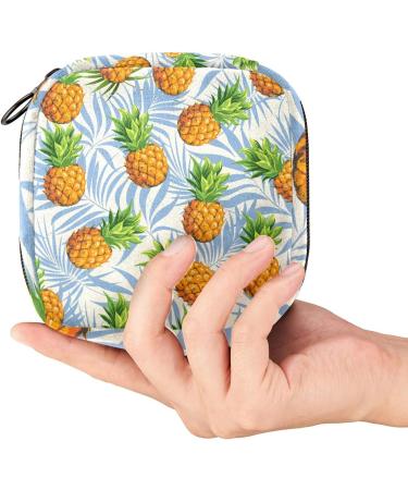 Pineapple Leaves Pattern Menstrual Pad Storage Bag - Portable Sanitary Pouch for Teen Girls and Women (Color 8) - Buy Online on GoSupps.com