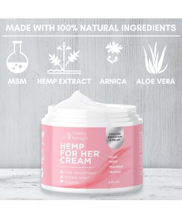 Her Hemp Cream 25X Strength for Muscle & Joint Relief - Hemp Oil, Aloe, Arnica, MSM, Menthol - 4 fl oz - Buy Online on GoSupps.com