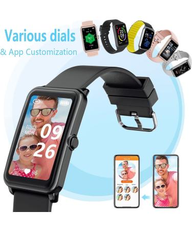 FITVII Fitness Tracker, Heart Rate Blood Pressure Monitor Activity Tracker, 1.57'' Touch Screen Calorie Step Counter IP68 Waterproof Watch with Weather Sleep Monitor Music Control for Women Men Kids Black - Buy Online on GoSupps.com