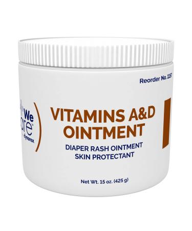 Dynarex Vitamins A & D Ointment, Ointment with Vitamin A and Vitamin D Helps Prevent & Treat Skin Irritation, Diaper Rash, White, 15 oz Jar of Dynarex Vitamins A & D Ointment