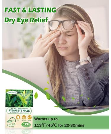 Heated Eye Mask for Fast Dry Eye Relief - 16 Pack Self-Heating Eye Masks - Travel Ready Eye Treatment - Green Tea Scent - Buy Online on GoSupps.com