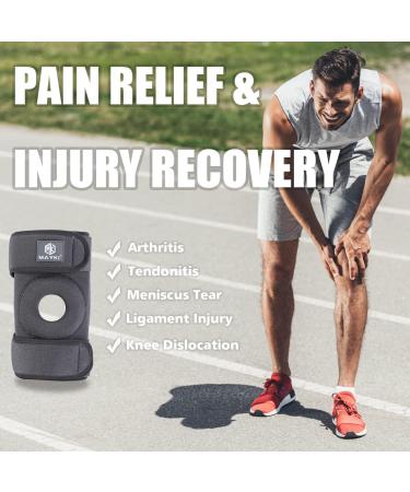MAYKI Adjustable Knee Support Brace for Men/Women - Patella Gel Pad, Breathable Design for Arthritis & Ligament Damage - Running & Weight Lifting - Grey - Buy Online on GoSupps.com