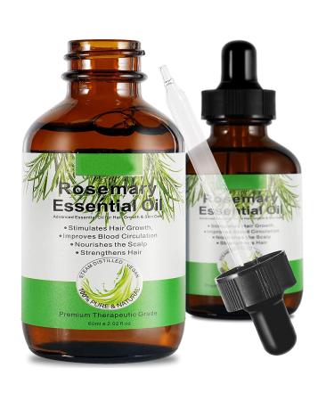 Rosemary Hair Serum Hair Oil for Hair Skin Care&Nail Rosemary Oil for Hair Strengthening Moisturizing Hair Oil for Split Ends and Dry Scalp All Hair Types -2.02fl.oz.