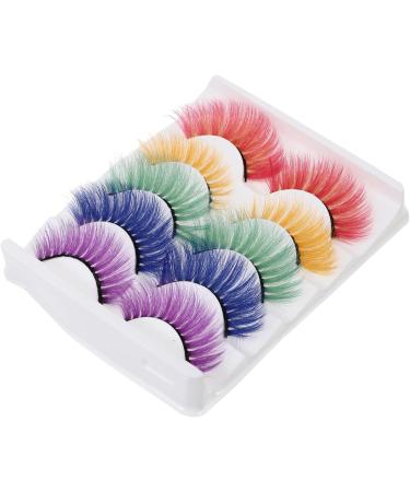 minkissy 10 Pairs Fake Eyelashes Colorful Eyelashes Halloween Eyelashes Fluffy Faux Eyelashes Rainbow Lashes Colored Lashes White Outfit Dense Eyelashes Imitation Bulk 3d Extend - Buy Online on GoSupps.com