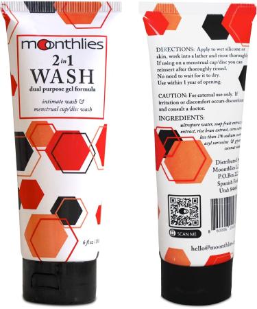 MOONTHLIES Menstrual Disc Wash - 2 in 1 Cleaner for Menstrual Cup/Disc (6 Fl Oz) - Pack of 1 - Buy Online on GoSupps.com