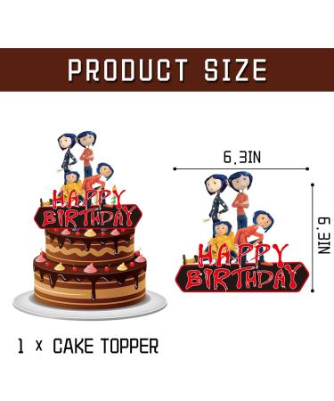 Coraline Theme Birthday Party Supplies Coraline Cake Decorations with 1pcs Cake Topper 24pcs Cupcake Toppers for Kids Coraline Birthday Party Decorations - Buy Online on GoSupps.com