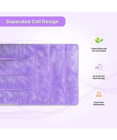 Reusable Moist Heating Pad 8x18 - Microwavable Hot Compress Pack for Pain Relief, Neck, Shoulder, Back, Knee, Period Cramps - Purple - Buy Online on GoSupps.com