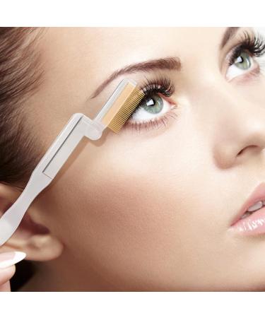Folding Metal Teeth Eyelash Separator Comb - 2PCS Clear Fine Lash Comb for Eyelash Lift and Brow Waxing - Buy Online on GoSupps.com