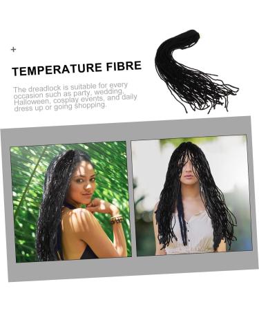 POPETPOP Dirty Little Braids Braiding Hair Extensions Dreads Extensions Human Hair Dreadlock Extension Natural Hair Wigs Men and Women High Temperature Wire European and American Ponytail 90X8CM Black - Buy Online on GoSupps.com