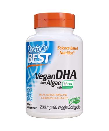 Doctor's Best Vegan DHA from Algae with Life's DHA 200 mg 60 Veggie Softgels