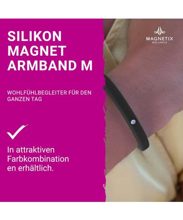 Buy Magnetix Wellness Flexi Magnetic Tab - Black Sporty Silicone Magnetic Jewelry with Zirconia | Perfect Fit for Swollen Wrists - International Shipping - Buy Online on GoSupps.com