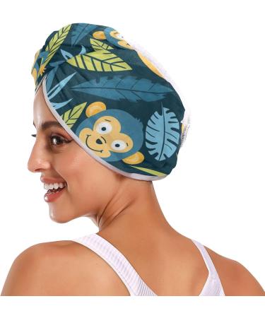 Buy Cute Small Monkey Hair Towel 2 Pack - Super Absorbent Quick Dry Hair Turbans for Women & Girls | International Shipping Available - Buy Online on GoSupps.com