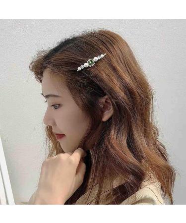 Inilbran Vintage Emerald Crystal Hair Clips Green Emerald Hair Pins Barrettes Gold Crystal Pearl Hairpin Barrette Shiny Cz Pearl Hair Pins Hairclip Decorative Bobby Pins Crystal Wedding Headpieces - Buy Online on GoSupps.com