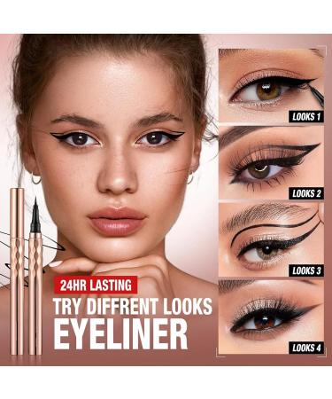 Rosarden Liquid Eyeliner - Super Thin Waterproof Black Eyeliner for Smudge Proof, Long Lasting Makeup - Buy Online on GoSupps.com
