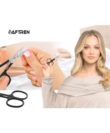 AFTREN Curved Nail Scissors Cuticle Scissors Nails Toenails Brand Quality Extra Fine Sharp for Women Men 4 inch Black - Buy Online on GoSupps.com