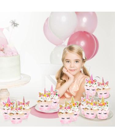 USERTEN 24pcs Unicorn Party Cupcake Toppers and Wrappers for Girls Birthday Flowers Rainbow Unicorn Cup Liners Toppers (4 of Each) Cake Decoration Supplies - Buy Online on GoSupps.com