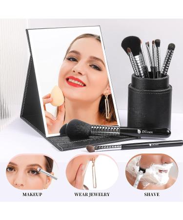 DUcare Portable Folding Makeup Mirror - Large Black | Vanity Mirror with Stand - Buy Online on GoSupps.com