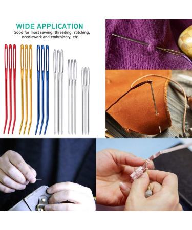 18 PCS Metal Bent Tip Tapestry Needles for Yarn Knitting Crochet - Large Eye Blunt Needles for Sewing and Weaving - Buy Online on GoSupps.com