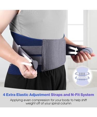 Professional Adjustable Lumbar Support Orthosis for Lower Back Pain Relief - Waist Wrap Girdle with Spring Stabilizers for Injuries Herniated Disc & Sciatica - Blue XX - Buy Online on GoSupps.com