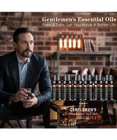 Men's Essential Oils Set - Sandalwood, Cedar, Leather, Sweet Tobacco, Rum, Cologne - Aromatherapy Kit for Diffuser (6x10ML) - Buy Online on GoSupps.com