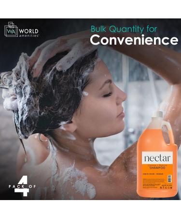 Nectar Shampoo 1 Gallon | Sweet Orange Blossom Scent | Hotel Amenities & Airbnb Rentals | All Hair Types - 3.8L Refill Bottle with Pump - Buy Online on GoSupps.com
