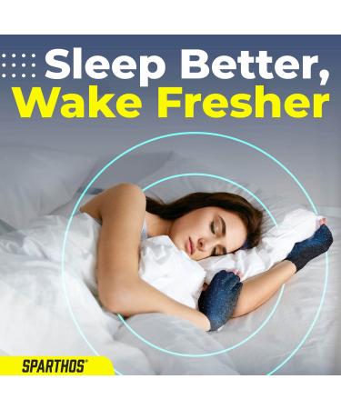 Sparthos Arthritis Hand Compression Gloves | Carpal Tunnel & Neuropathy Pain Relief | Fingerless Circulation Glove for Men and Women | Medium Size | Midnight Black - Buy Online on GoSupps.com