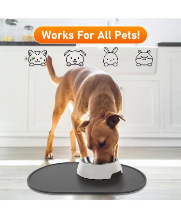LDYOEN Dog & Cat Bowl Underlay - Waterproof Silicone Feeding Mat 48x30cm - Slip-Resistant Dark Gray - Buy Online on GoSupps.com