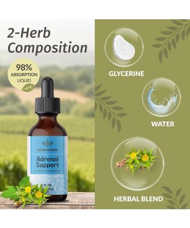 HERBAMAMA Adrenal Support and Super Immune Mushrom Blend Kit - Bundle of Liquid Adrenal Support Complex 2 fl oz & Super Immune Mushroom Drops 4 fl oz - Vegan Non-GMO Sugar & Alcohol-Free - 2 Pack - Buy Online on GoSupps.com