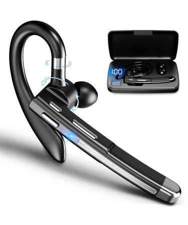 EUQQ Bluetooth Earpiece for Cellphone, Bluetooth V5.1 Headset Wireless Headphone with Noise Canceling Microphone for Office Driving,Hands-Free Earphones Compatible with Android/iOS