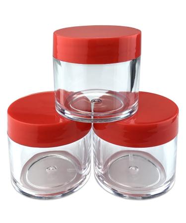 Beauticom 12 Piece Acrylic Round Clear Jars - 1 oz Creams Lotions Cosmetics Ointments | USA Made Flat Top Lids - Buy Online on GoSupps.com