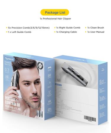 DynaBliss HG4000 Cordless Hair Clippers for Men - Professional Hair Cutting Kit with LED Display | Best Beard & Hair Trimmer for Barbers | Worldwide Shipping - Buy Online on GoSupps.com