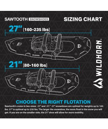 Wildhorn Outfitters Sawtooth Snow Shoes - Fully Adjustable Bindings, Lightweight Material, Hard Pack Grip, Arctic 27 - Women, Men, and Youth Sizes - Buy Online on GoSupps.com