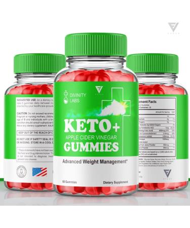 (3 Pack) Divinity Labs Keto Gummies for Weight Loss - ACV Gummies Advanced Shark Tank Reviews - 525mg Oprah Winfrey DivinityLab Keto Plus Apple Cider Vinegar Supplement - 180 Gummies - Buy Online on GoSupps.com
