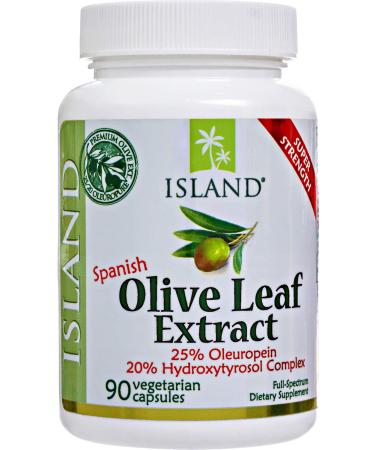 Real European Olive Leaf Extract Capsules - 25% Oleuropein Plus 20% Hydroxytyrosol Complex - 100% Grown & Extracted in Spain - 90 Veggie Caps, Super-Strength by Island Nutrition.